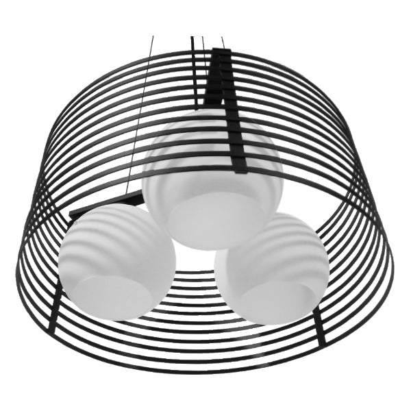 GLOBOSTAR® KEVIA 01150 Μοντέρνο Κρεμαστό Φωτιστικό Οροφής με Ντουί 1 x E27 AC 220-240V IP20 - Μαύρο & Λευκό - Μ40 x Π40 x Υ17.5cm - ledmania.gr