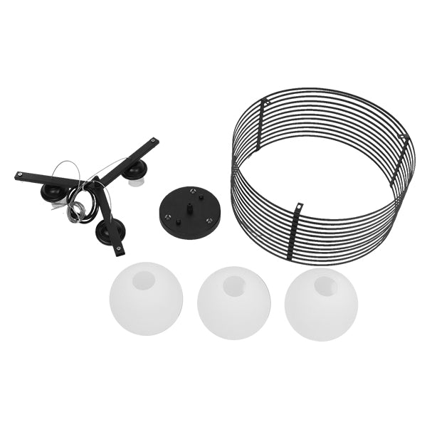GLOBOSTAR® KEVIA 01150 Μοντέρνο Κρεμαστό Φωτιστικό Οροφής με Ντουί 1 x E27 AC 220-240V IP20 - Μαύρο & Λευκό - Μ40 x Π40 x Υ17.5cm - ledmania.gr