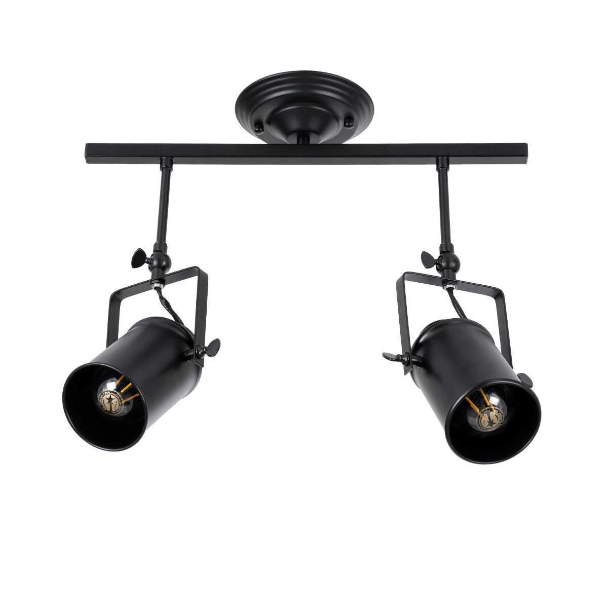 GLOBOSTAR® HOLLYWOOD 01154 Vintage Φωτιστικό Οροφής με Ντουί 2 x E27 AC 220-240V IP20 - Μαύρο - Μ45 x Π15 x Υ40cm - ledmania.gr