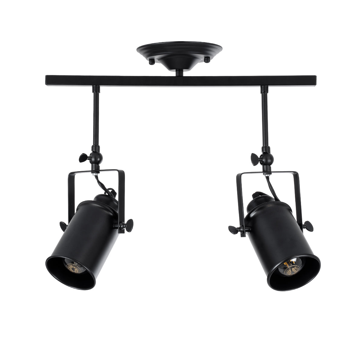 GLOBOSTAR® HOLLYWOOD 01154 Vintage Φωτιστικό Οροφής με Ντουί 2 x E27 AC 220-240V IP20 - Μαύρο - Μ45 x Π15 x Υ40cm - ledmania.gr