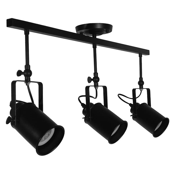 GLOBOSTAR® HOLLYWOOD 01155 Vintage Φωτιστικό Οροφής με Ντουί 3 x E27 AC 220-240V IP20 - Μαύρο - Μ13 x Π78 x Υ38cm - ledmania.gr