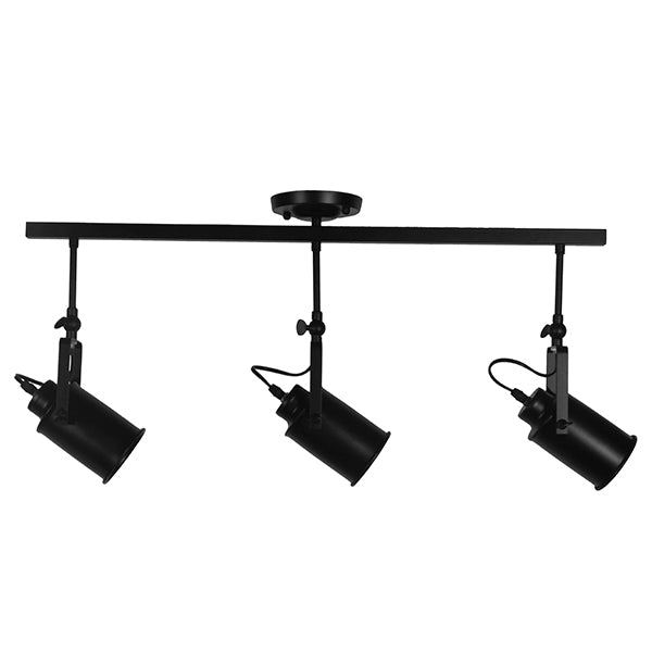 GLOBOSTAR® HOLLYWOOD 01155 Vintage Φωτιστικό Οροφής με Ντουί 3 x E27 AC 220-240V IP20 - Μαύρο - Μ13 x Π78 x Υ38cm - ledmania.gr