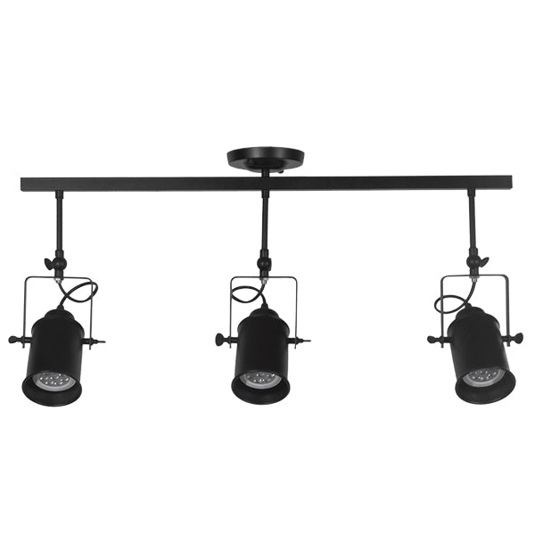 GLOBOSTAR® HOLLYWOOD 01155 Vintage Φωτιστικό Οροφής με Ντουί 3 x E27 AC 220-240V IP20 - Μαύρο - Μ13 x Π78 x Υ38cm - ledmania.gr