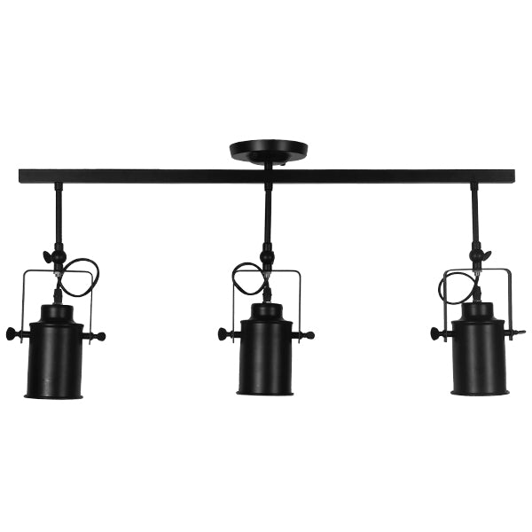 GLOBOSTAR® HOLLYWOOD 01155 Vintage Φωτιστικό Οροφής με Ντουί 3 x E27 AC 220-240V IP20 - Μαύρο - Μ13 x Π78 x Υ38cm - ledmania.gr