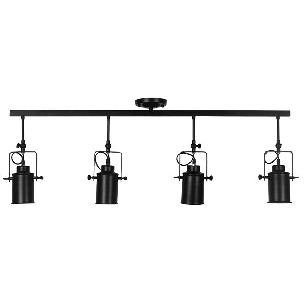 GLOBOSTAR® HOLLYWOOD 01156 Vintage Φωτιστικό Οροφής με Ντουί 4 x E27 AC 220-240V IP20 - Μαύρο - Μ13 x Π110 x Υ38cm - ledmania.gr