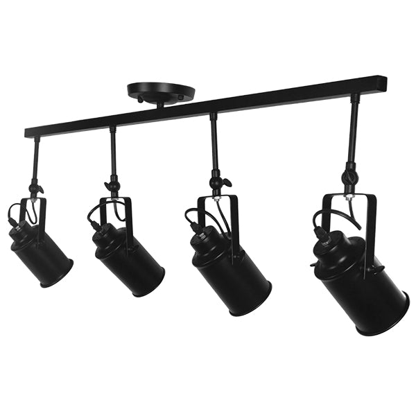 GLOBOSTAR® HOLLYWOOD 01156 Vintage Φωτιστικό Οροφής με Ντουί 4 x E27 AC 220-240V IP20 - Μαύρο - Μ13 x Π110 x Υ38cm - ledmania.gr