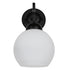 GloboStar® ISEN 01157 Μοντέρνο Επιτοίχιο Φωτιστικό Απλίκα Μονόφωτο 1 x E27 IP20 Μαύρο Μέταλλο με Λευκό Γυαλί - Μ24 x Π15 x Υ27cm - ledmania.gr