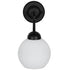 GloboStar® ISEN 01157 Μοντέρνο Επιτοίχιο Φωτιστικό Απλίκα Μονόφωτο 1 x E27 IP20 Μαύρο Μέταλλο με Λευκό Γυαλί - Μ24 x Π15 x Υ27cm - ledmania.gr