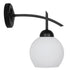 GloboStar® ISEN 01157 Μοντέρνο Επιτοίχιο Φωτιστικό Απλίκα Μονόφωτο 1 x E27 IP20 Μαύρο Μέταλλο με Λευκό Γυαλί - Μ24 x Π15 x Υ27cm - ledmania.gr