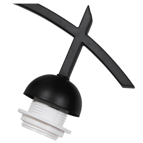 GloboStar® ISEN 01157 Μοντέρνο Επιτοίχιο Φωτιστικό Απλίκα Μονόφωτο 1 x E27 IP20 Μαύρο Μέταλλο με Λευκό Γυαλί - Μ24 x Π15 x Υ27cm - ledmania.gr