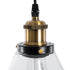 GloboStar® WICKHAM 01169 Vintage Κρεμαστό Φωτιστικό Καμπάνα Μονόφωτο 1 x E27 IP20 Διάφανο Γυαλί με Μαύρο & Χρυσό Μέταλλο - Μ18 x Π18 x Y20cm - ledmania.gr