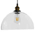 GloboStar® WICKHAM 01171 Vintage Κρεμαστό Φωτιστικό Καμπάνα Μονόφωτο 1 x E27 IP20 Διάφανο Γυαλί με Μαύρο & Χρυσό Μέταλλο Μ30 x Π30 x Y25cm - ledmania.gr