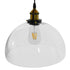 GloboStar® WICKHAM 01171 Vintage Κρεμαστό Φωτιστικό Καμπάνα Μονόφωτο 1 x E27 IP20 Διάφανο Γυαλί με Μαύρο & Χρυσό Μέταλλο Μ30 x Π30 x Y25cm - ledmania.gr