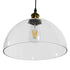 GloboStar® WICKHAM 01171 Vintage Κρεμαστό Φωτιστικό Καμπάνα Μονόφωτο 1 x E27 IP20 Διάφανο Γυαλί με Μαύρο & Χρυσό Μέταλλο Μ30 x Π30 x Y25cm - ledmania.gr