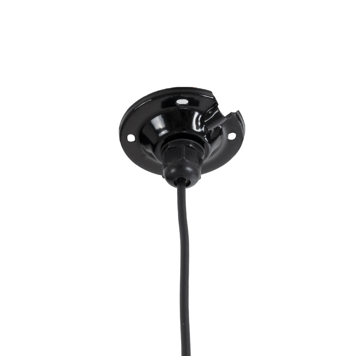 GloboStar® LOUVE 01176 Vintage Κρεμαστό Φωτιστικό Καμπάνα Μονόφωτο 1 x E27 IP20 Μαύρο & Ασημί Μέταλλο - Μ40 x Π40 x Y30cm - ledmania.gr