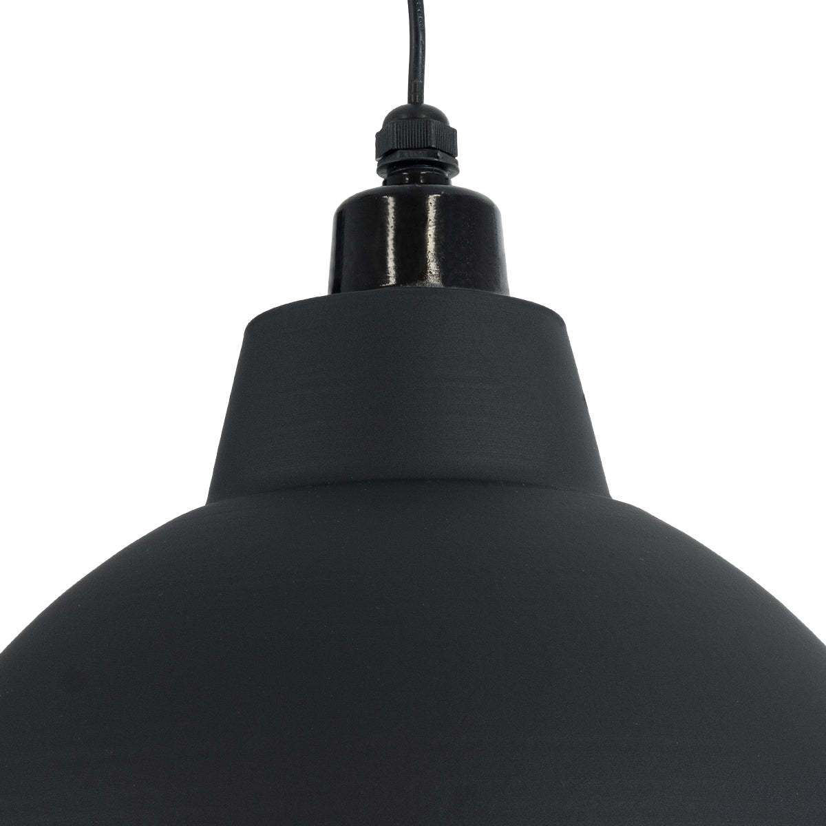 GloboStar® LOUVE 01176 Vintage Κρεμαστό Φωτιστικό Καμπάνα Μονόφωτο 1 x E27 IP20 Μαύρο & Ασημί Μέταλλο - Μ40 x Π40 x Y30cm - ledmania.gr