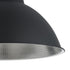 GloboStar® LOUVE 01176 Vintage Κρεμαστό Φωτιστικό Καμπάνα Μονόφωτο 1 x E27 IP20 Μαύρο & Ασημί Μέταλλο - Μ40 x Π40 x Y30cm - ledmania.gr