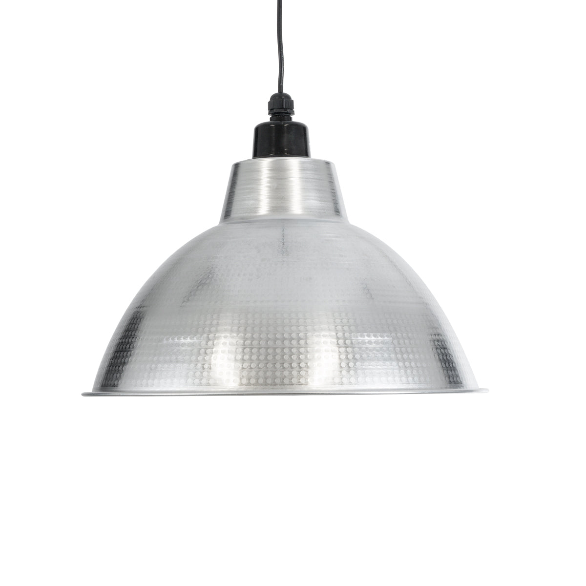 GloboStar® LOUVE 01178 Vintage Κρεμαστό Φωτιστικό Καμπάνα Μονόφωτο 1 x E27 IP20 Ασημί & Μαύρο Μέταλλο - Μ40 x Π40 x Y30cm - ledmania.gr