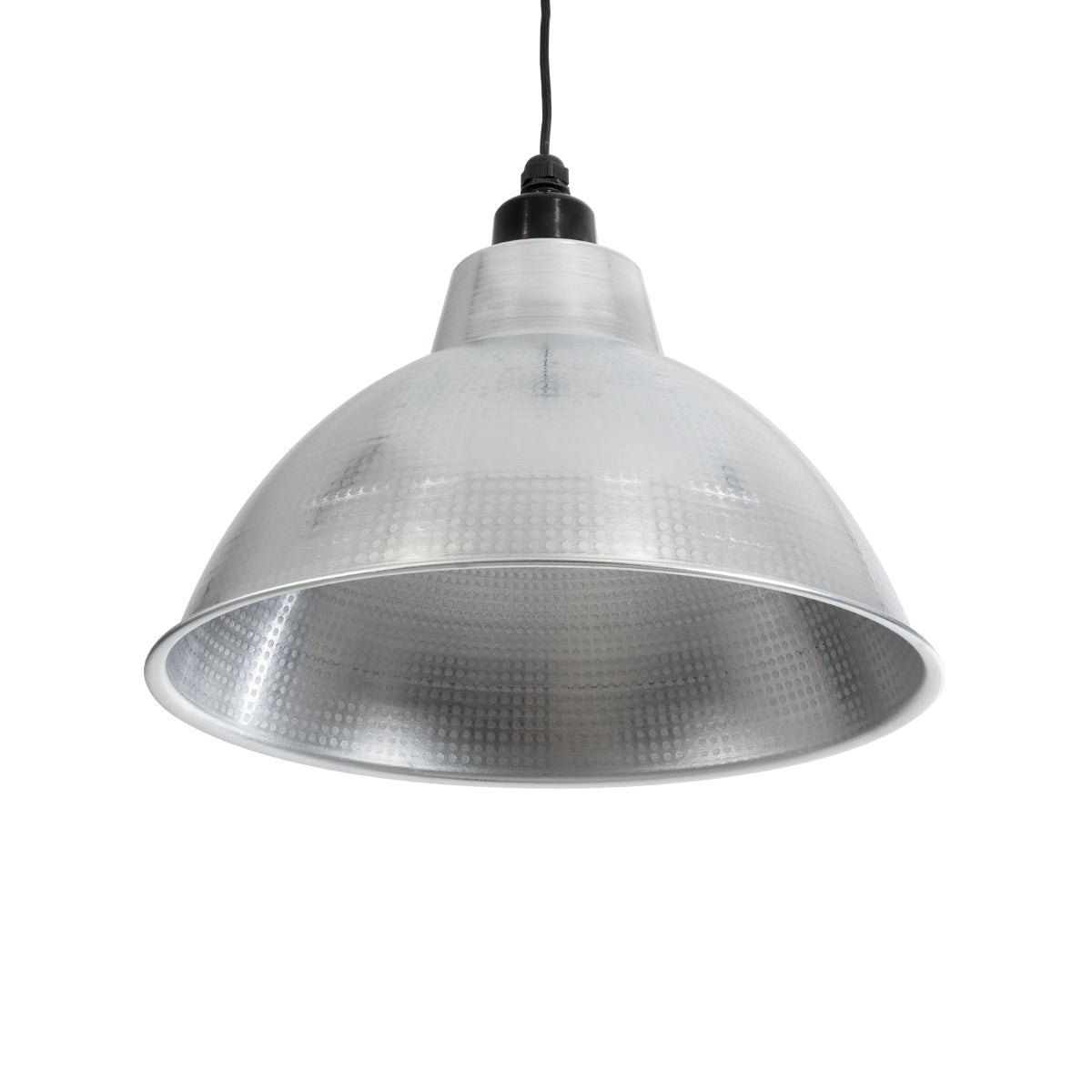 GloboStar® LOUVE 01178 Vintage Κρεμαστό Φωτιστικό Καμπάνα Μονόφωτο 1 x E27 IP20 Ασημί & Μαύρο Μέταλλο - Μ40 x Π40 x Y30cm - ledmania.gr