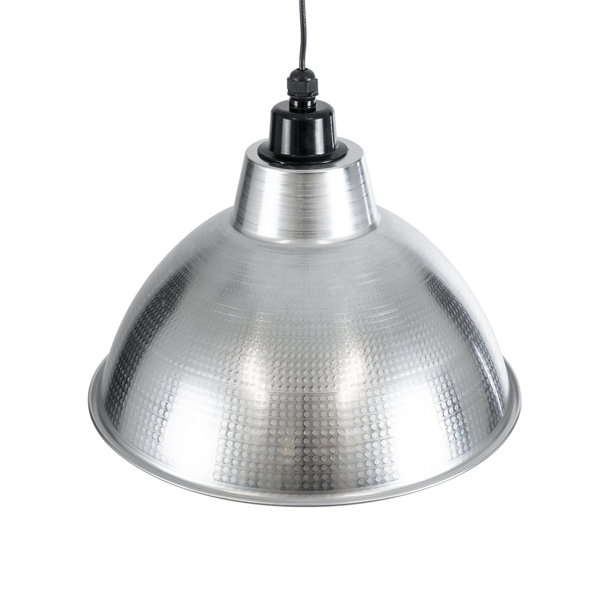 GloboStar® LOUVE 01178 Vintage Κρεμαστό Φωτιστικό Καμπάνα Μονόφωτο 1 x E27 IP20 Ασημί & Μαύρο Μέταλλο - Μ40 x Π40 x Y30cm - ledmania.gr