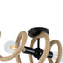 GloboStar® SPIRAL 01188 Vintage Industrial Φωτιστικό Οροφής Δίφωτο 2 x E27 Μαύρο Μεταλλικό με Μπεζ Σχοινί Μ75 x Π20 x Υ24cm - ledmania.gr