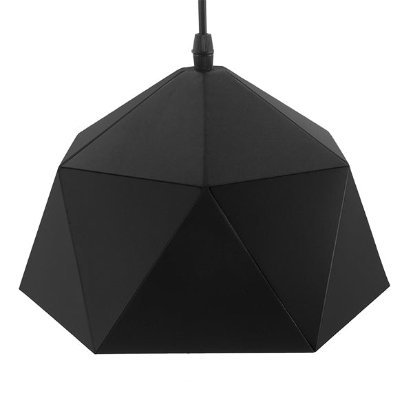 GloboStar® HEXAGON 01194 Μοντέρνο Κρεμαστό Φωτιστικό Οροφής Μονόφωτο Μαύρο - Χρυσό Μεταλλικό Καμπάνα Φ25 x Υ15cm - ledmania.gr