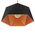 GloboStar® HEXAGON 01195 Μοντέρνο Κρεμαστό Φωτιστικό Καμπάνα Μονόφωτο 1 x E27 IP20 Μαύρο & Χρυσό Μέταλλο - Μ46 x Π46 x Υ25cm - ledmania.gr