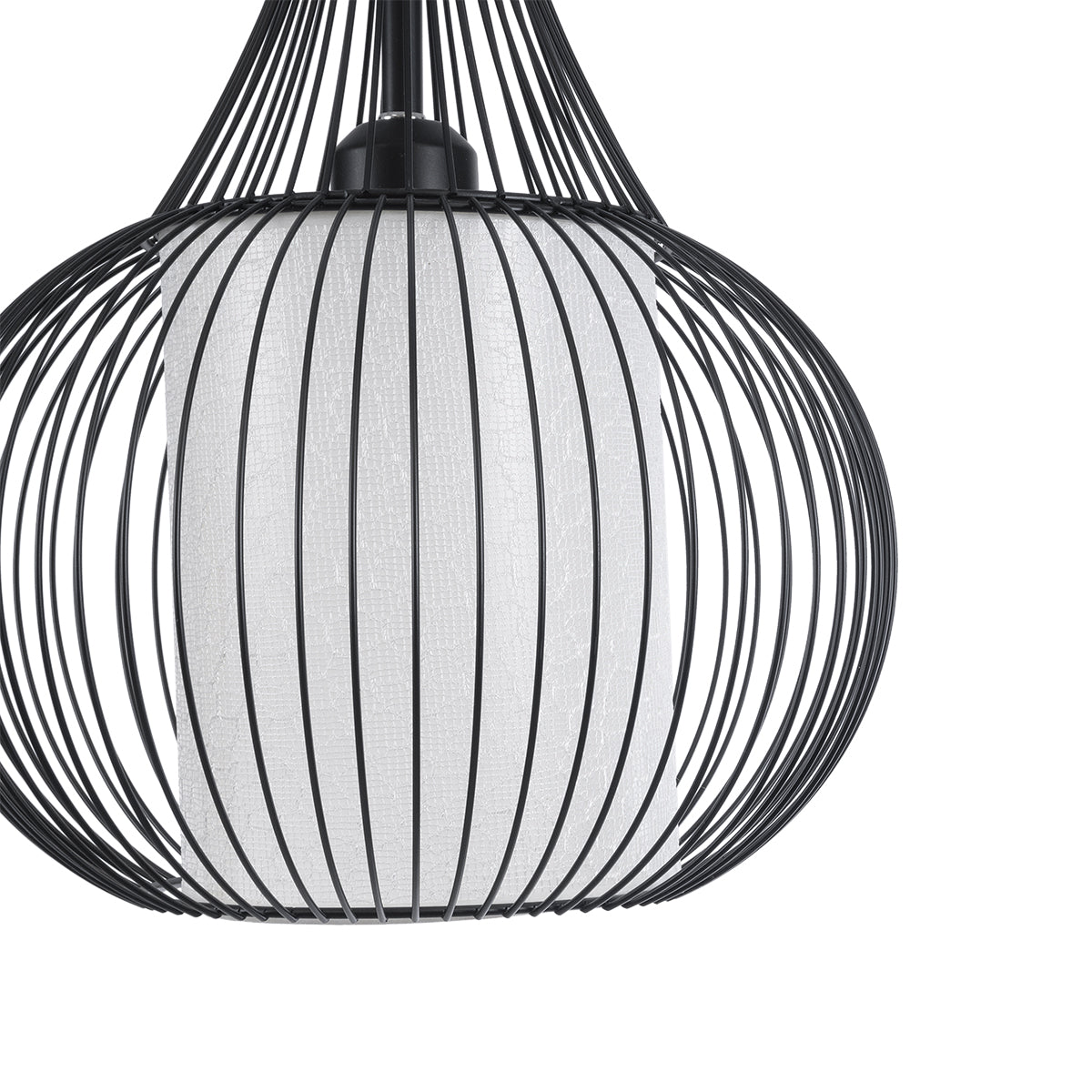 GLOBOSTAR® LILY 01198 Μοντέρνο Κρεμαστό Φωτιστικό Οροφής με Ντουί 1 x E27 AC 220-240V IP20 - Μαύρο & Λευκό - Μ30 x Π30 x Υ50cm - ledmania.gr