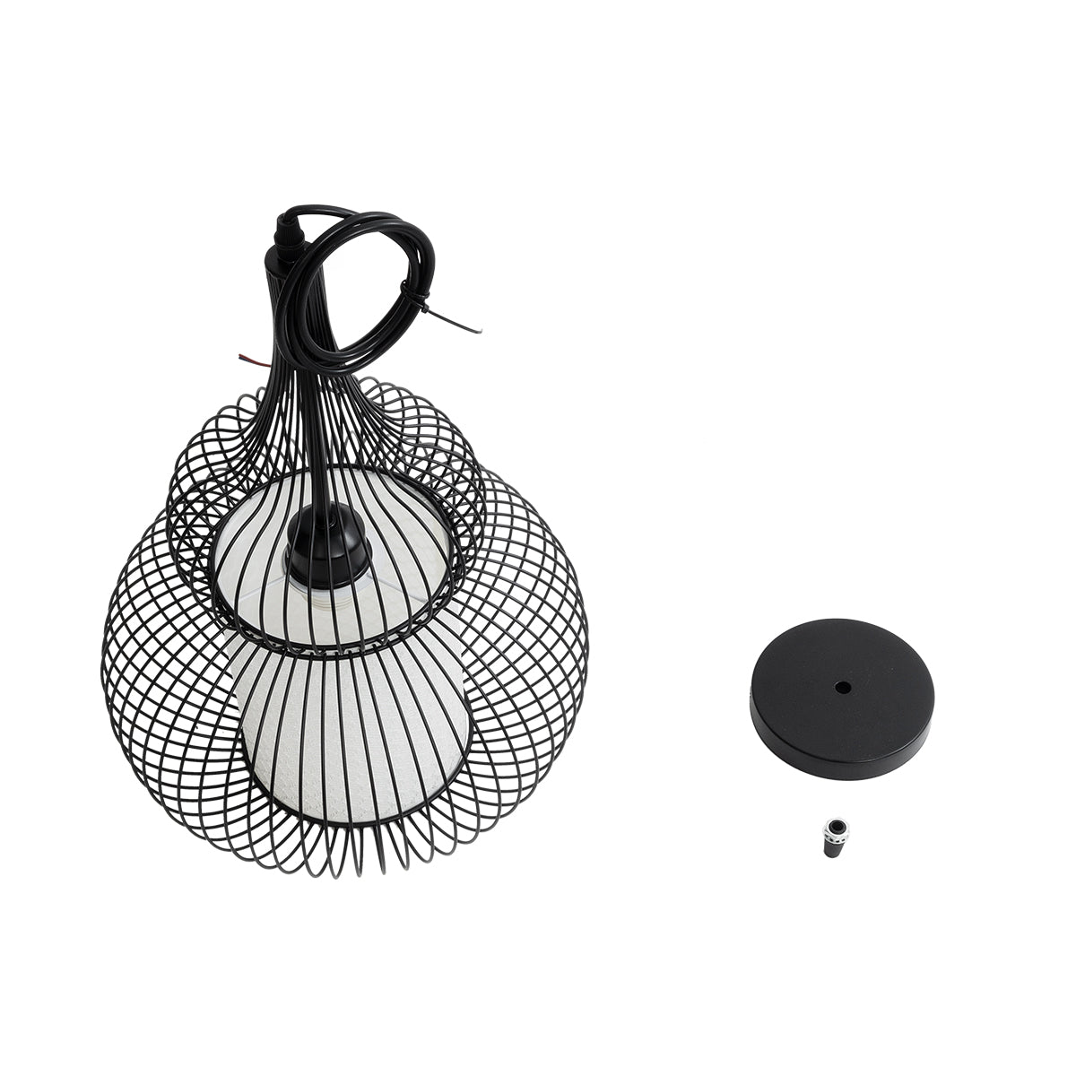 GLOBOSTAR® LILY 01199 Μοντέρνο Κρεμαστό Φωτιστικό Οροφής με Ντουί 1 x E27 AC 220-240V IP20 - Μαύρο & Λευκό - Μ31 x Π31 x Υ42cm - ledmania.gr