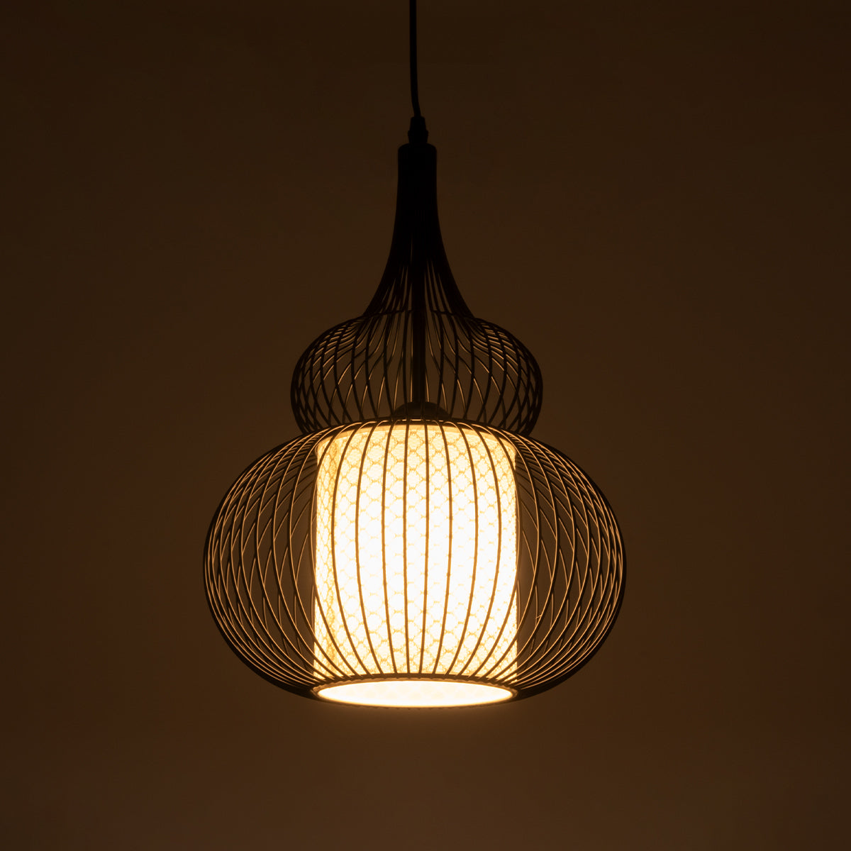 GLOBOSTAR® LILY 01199 Μοντέρνο Κρεμαστό Φωτιστικό Οροφής με Ντουί 1 x E27 AC 220-240V IP20 - Μαύρο & Λευκό - Μ31 x Π31 x Υ42cm - ledmania.gr