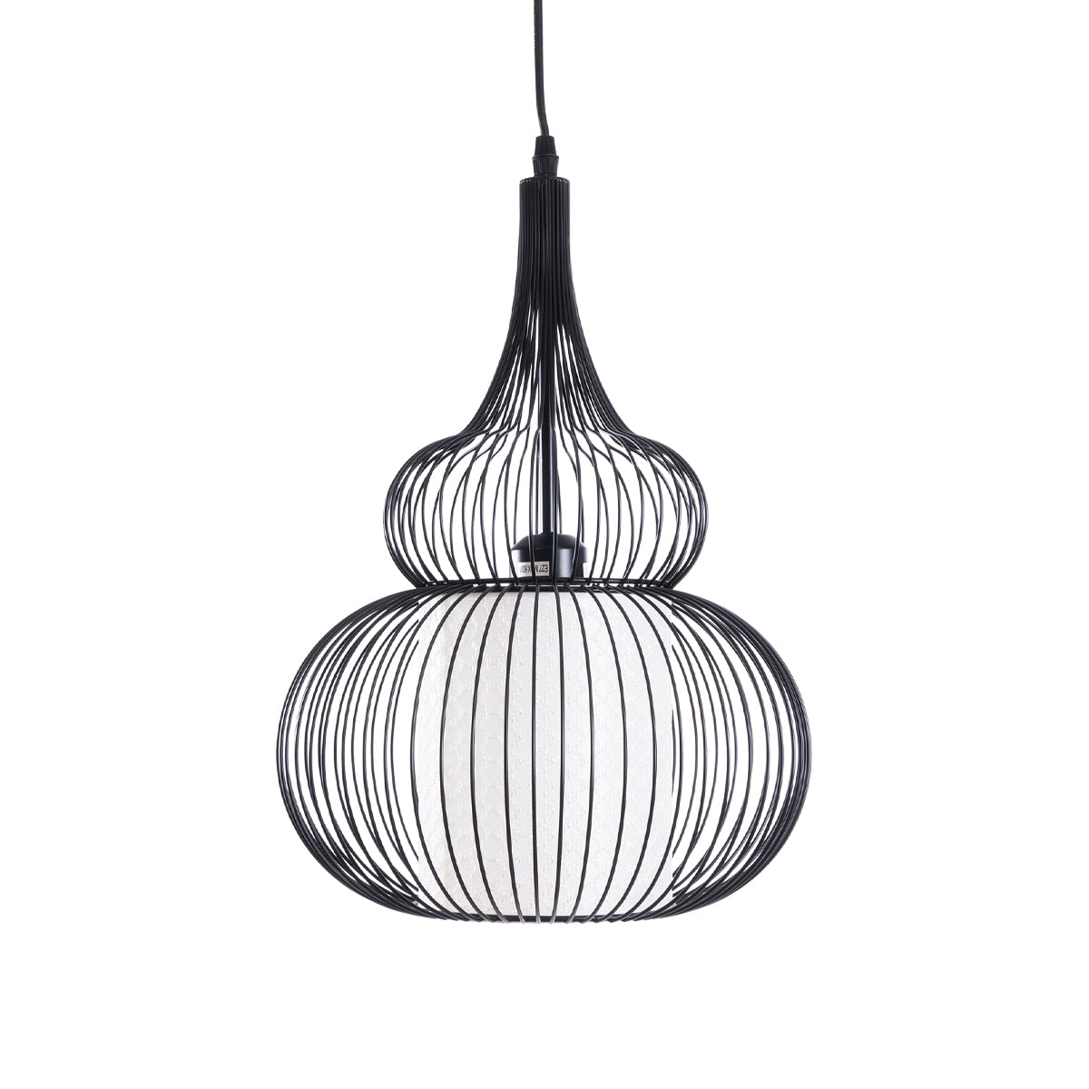 GLOBOSTAR® LILY 01199 Μοντέρνο Κρεμαστό Φωτιστικό Οροφής με Ντουί 1 x E27 AC 220-240V IP20 - Μαύρο & Λευκό - Μ31 x Π31 x Υ42cm - ledmania.gr