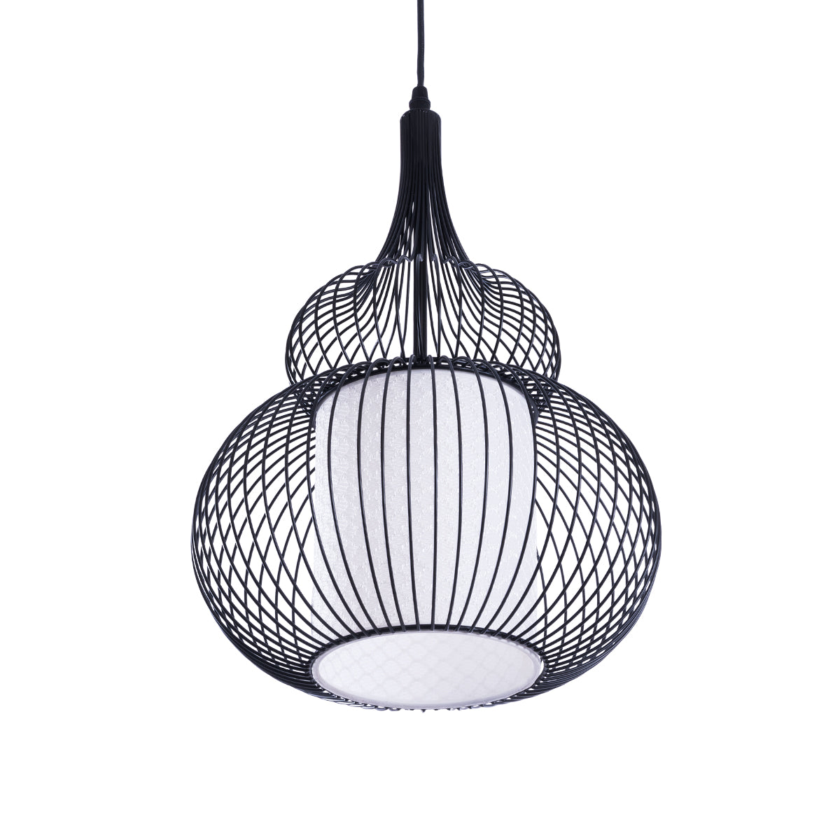GLOBOSTAR® LILY 01199 Μοντέρνο Κρεμαστό Φωτιστικό Οροφής με Ντουί 1 x E27 AC 220-240V IP20 - Μαύρο & Λευκό - Μ31 x Π31 x Υ42cm - ledmania.gr