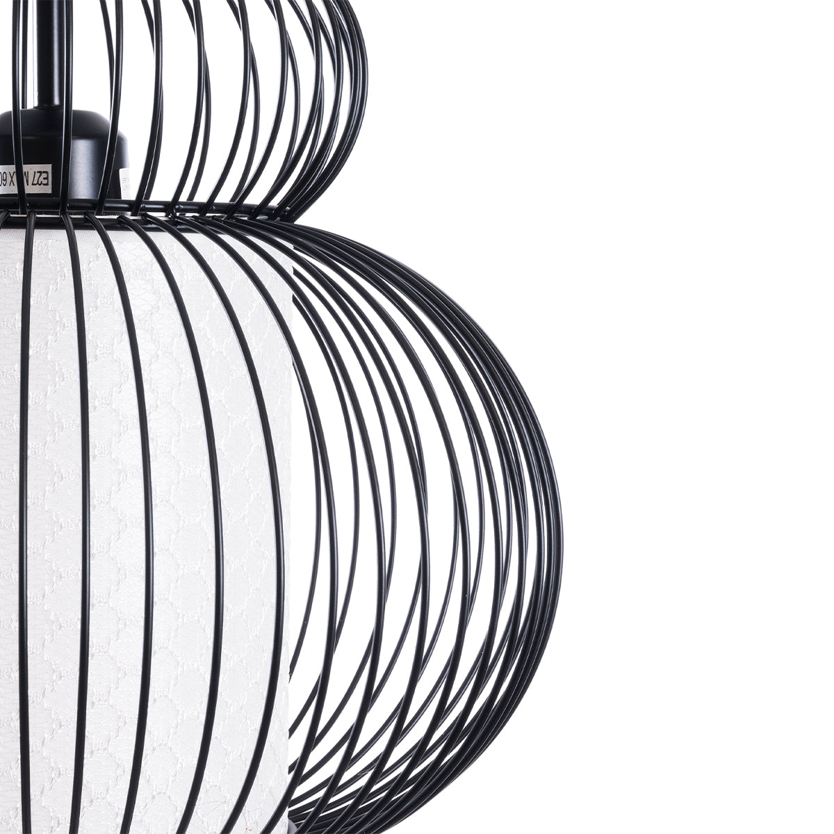 GLOBOSTAR® LILY 01199 Μοντέρνο Κρεμαστό Φωτιστικό Οροφής με Ντουί 1 x E27 AC 220-240V IP20 - Μαύρο & Λευκό - Μ31 x Π31 x Υ42cm - ledmania.gr