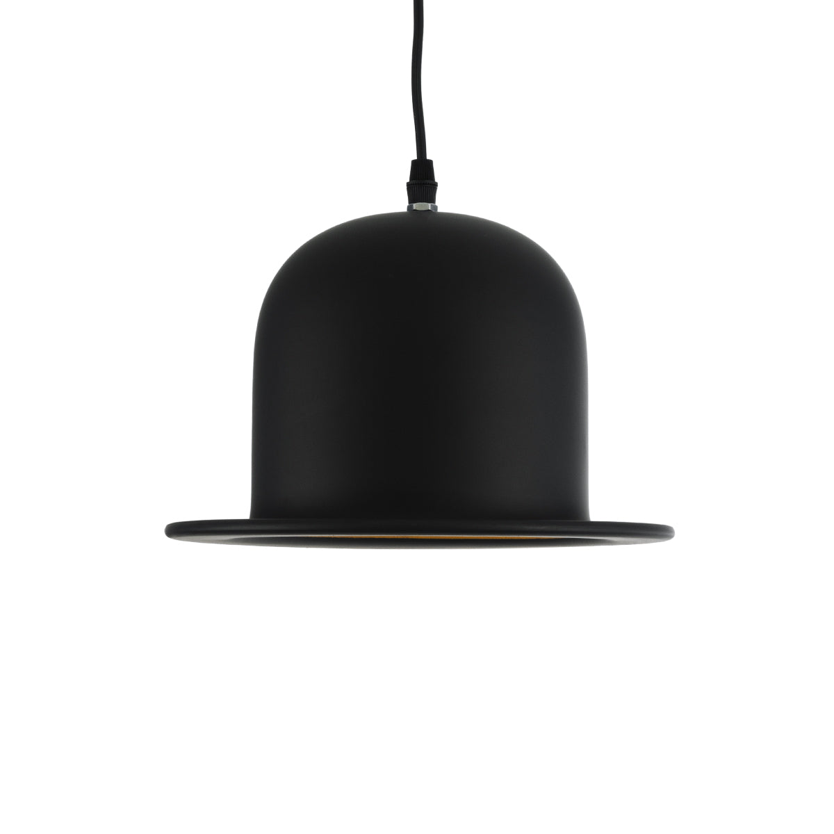 GloboStar® CHARLO 01214 Vintage Κρεμαστό Φωτιστικό Καμπάνα Μονόφωτο 1 x E27 IP20 Μαύρο & Χρυσό Μέταλλο - Μ26 x Π26 x Υ16cm - ledmania.gr