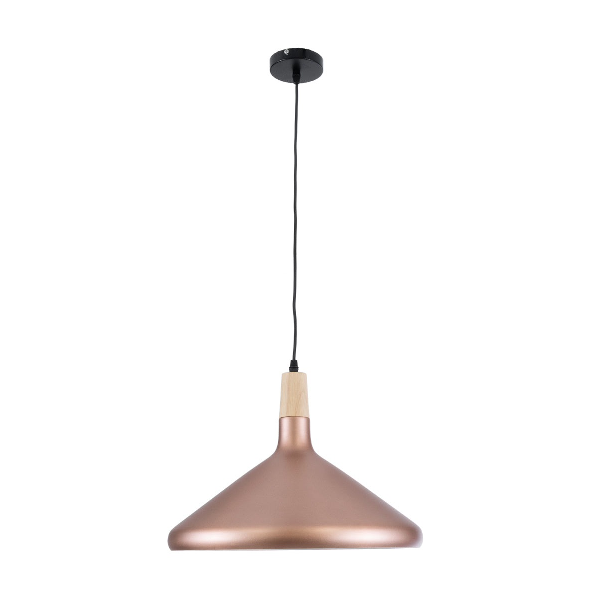 GloboStar® FERCLA 01223 Μοντέρνο Κρεμαστό Φωτιστικό Καμπάνα Μονόφωτο 1 x E27 IP20 Χάλκινο & Λευκό Μέταλλο - Μ40 x Π40 x Υ30cm - ledmania.gr
