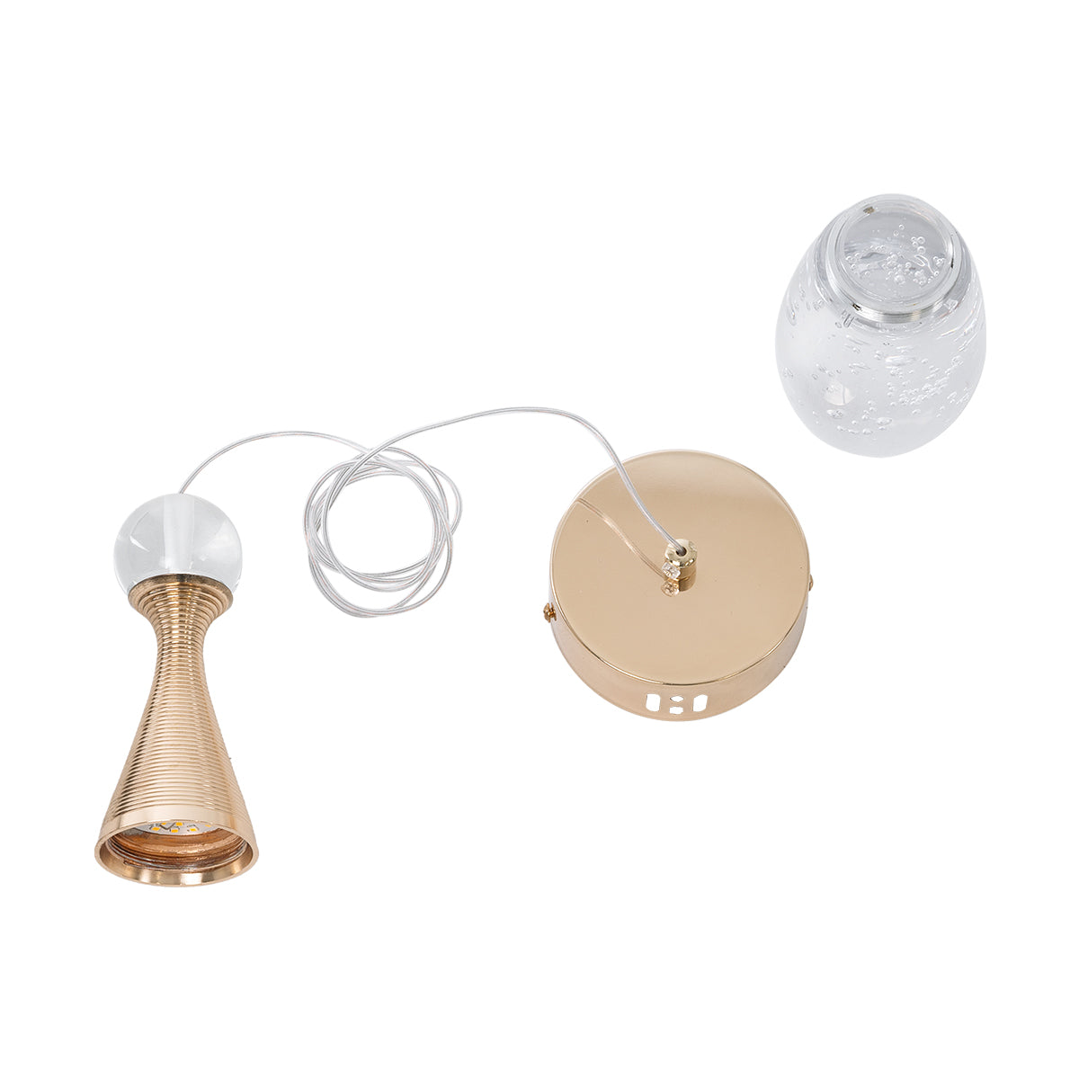 GloboStar® JADORE 01232 Μοντέρνο Κρεμαστό Φωτιστικό Ανάρτηση LED AC 220-240V IP20 Θερμό Λευκό 3000K Χάλκινο Μέταλλο με Διάφανο Γυαλί Μ8 x Π8 x Υ26cm - 2 Χρόνια Εγγύηση - ledmania.gr