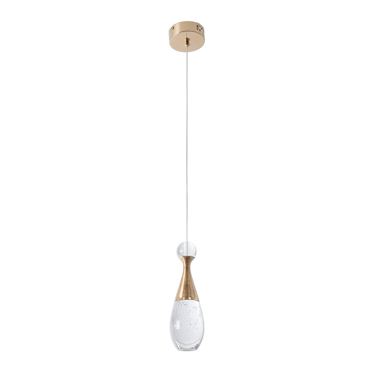 GloboStar® JADORE 01232 Μοντέρνο Κρεμαστό Φωτιστικό Ανάρτηση LED AC 220-240V IP20 Θερμό Λευκό 3000K Χάλκινο Μέταλλο με Διάφανο Γυαλί Μ8 x Π8 x Υ26cm - 2 Χρόνια Εγγύηση - ledmania.gr