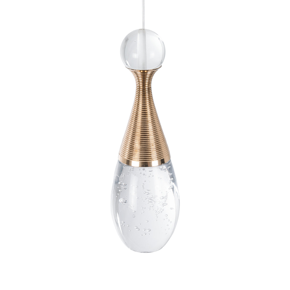 GloboStar® JADORE 01232 Μοντέρνο Κρεμαστό Φωτιστικό Ανάρτηση LED AC 220-240V IP20 Θερμό Λευκό 3000K Χάλκινο Μέταλλο με Διάφανο Γυαλί Μ8 x Π8 x Υ26cm - 2 Χρόνια Εγγύηση - ledmania.gr