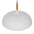 GloboStar® VALLETE 01256 Μοντέρνο Κρεμαστό Φωτιστικό Καμπάνα Μονόφωτο 1 x E27 IP20 Λευκό Μέταλλο με Μπεζ Ξύλο - Μ45 x Π45 x Υ27cm - ledmania.gr