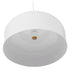 GloboStar® VILI 01260 Μοντέρνο Κρεμαστό Φωτιστικό Καμπάνα Μονόφωτο 1 x E27 IP20 Λευκό Μέταλλο με Μπεζ Ξύλο - Μ35 x Π35 x Υ27cm - ledmania.gr
