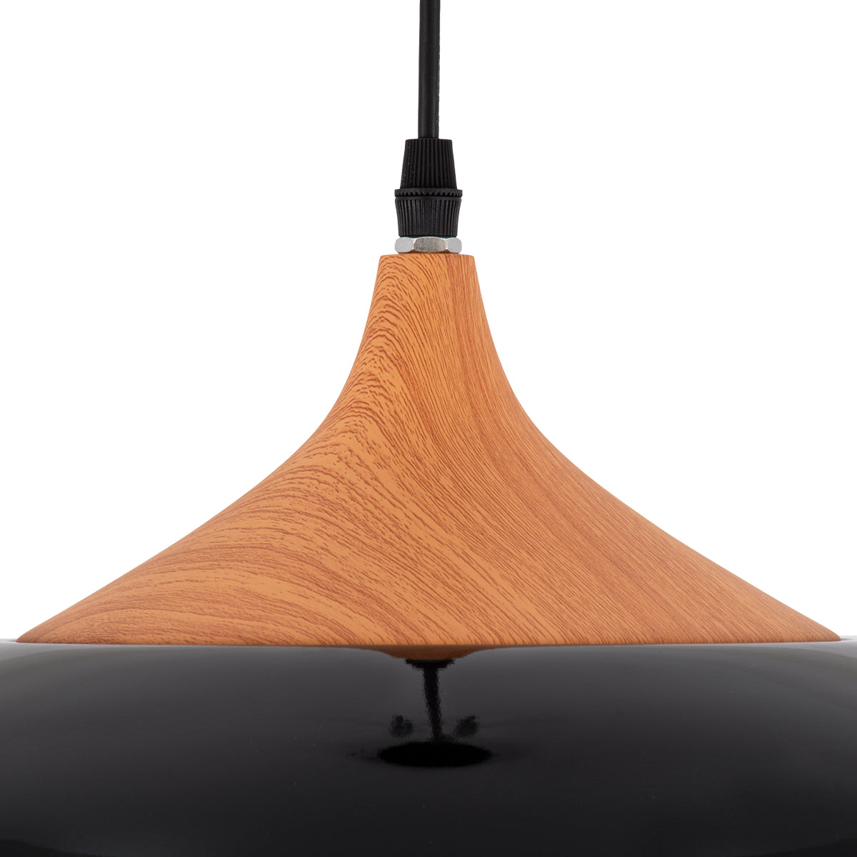 GloboStar® VILI BLACK 01261 Μοντέρνο Κρεμαστό Φωτιστικό Οροφής Μονόφωτο 1 x E27 Μαύρο Μεταλλικό Καμπάνα Φ35 x Y27cm - ledmania.gr