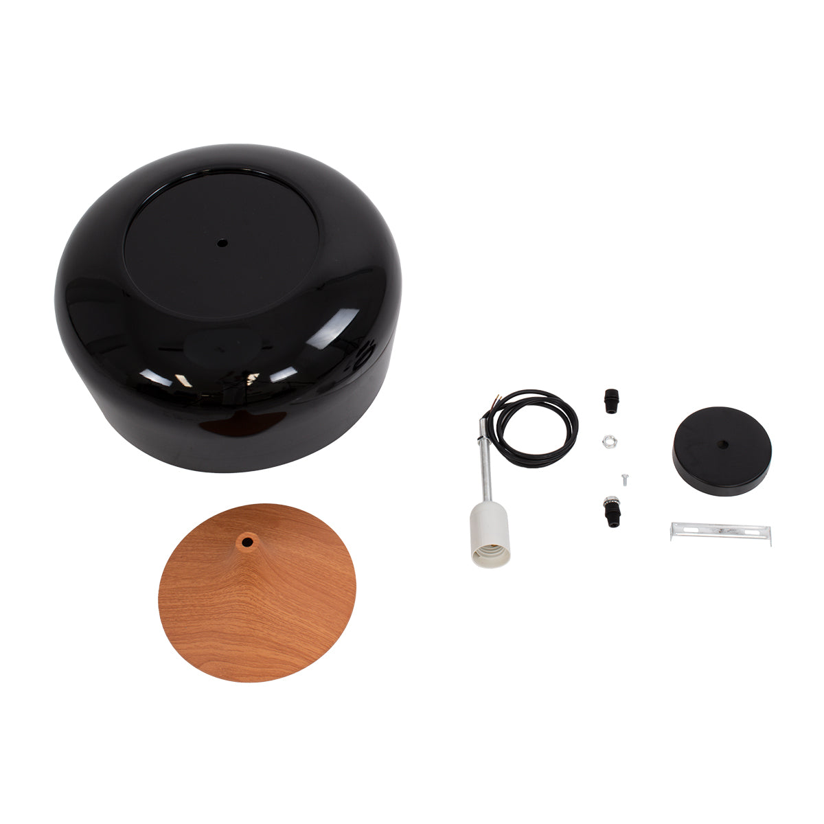 GloboStar® VILI BLACK 01261 Μοντέρνο Κρεμαστό Φωτιστικό Οροφής Μονόφωτο 1 x E27 Μαύρο Μεταλλικό Καμπάνα Φ35 x Y27cm - ledmania.gr