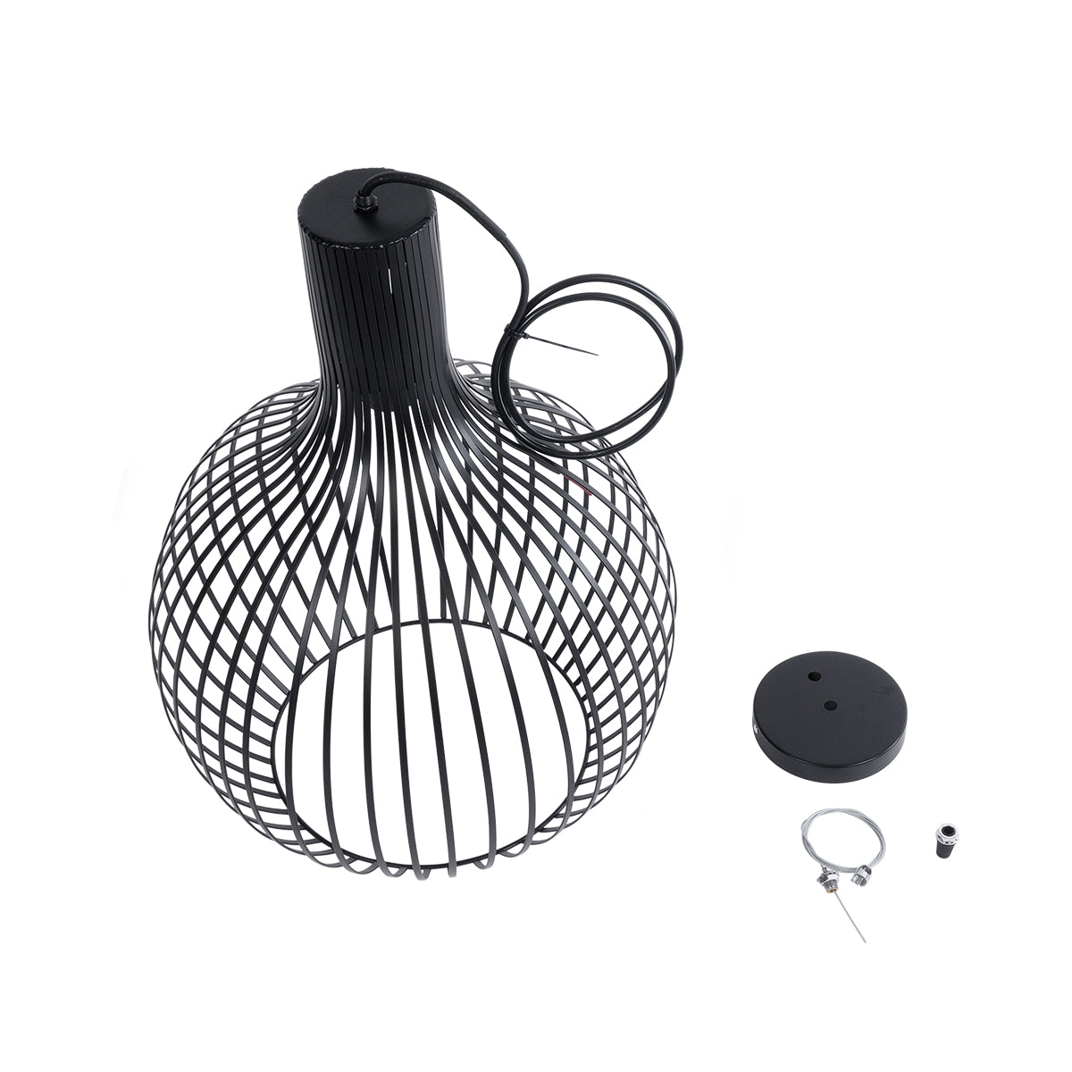 GLOBOSTAR® SCANDI 01266 Μοντέρνο Κρεμαστό Φωτιστικό Οροφής με Ντουί 1 x E27 AC 220-240V IP20 - Μαύρο - Μ38 x Π38 x Υ50cm - ledmania.gr