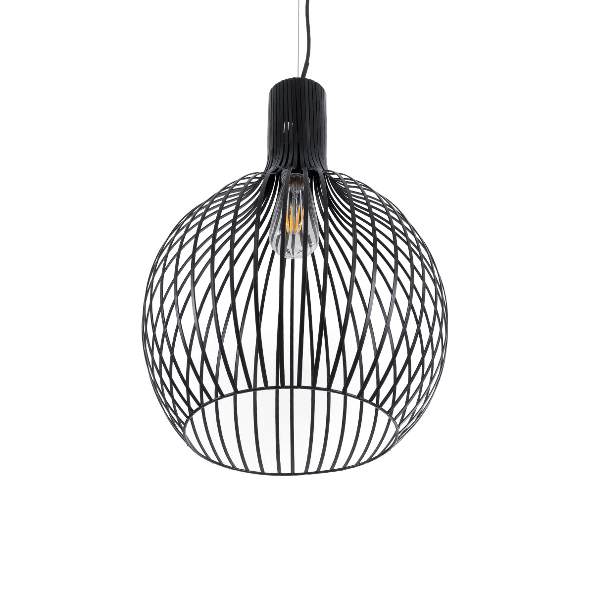 GLOBOSTAR® SCANDI 01266 Μοντέρνο Κρεμαστό Φωτιστικό Οροφής με Ντουί 1 x E27 AC 220-240V IP20 - Μαύρο - Μ38 x Π38 x Υ50cm - ledmania.gr