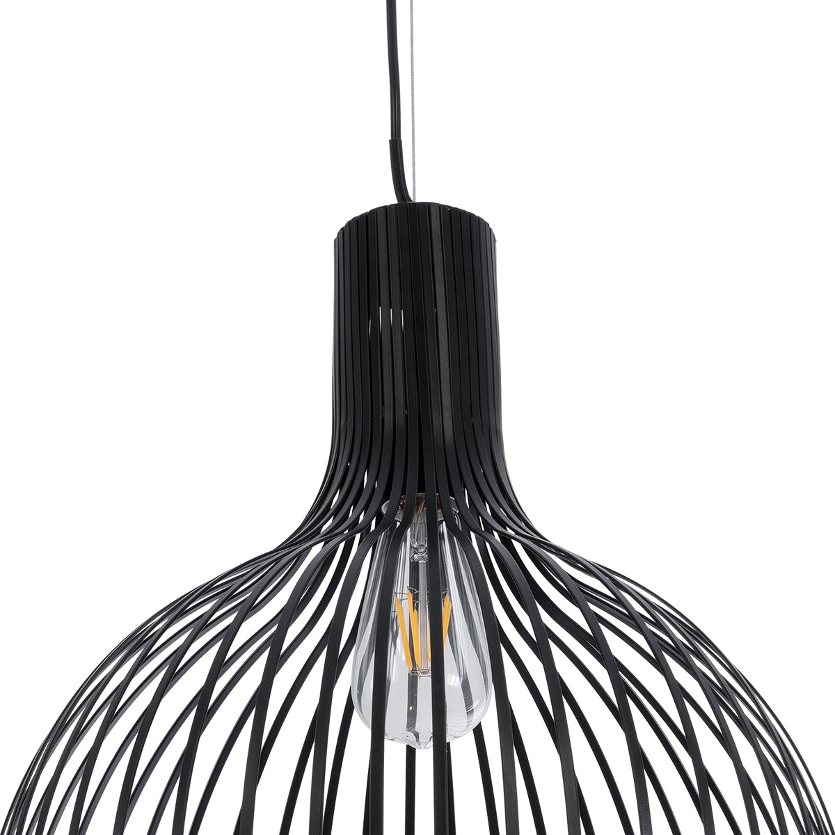 GLOBOSTAR® SCANDI 01266 Μοντέρνο Κρεμαστό Φωτιστικό Οροφής με Ντουί 1 x E27 AC 220-240V IP20 - Μαύρο - Μ38 x Π38 x Υ50cm - ledmania.gr