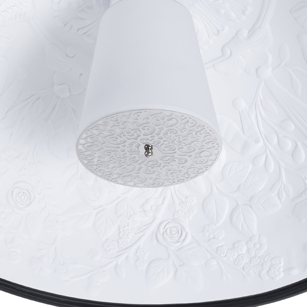 GloboStar® SERENIA 01270 Μοντέρνο Κρεμαστό Φωτιστικό Καμπάνα Μονόφωτο 1 x E27 IP20 Μαύρο Μέταλλο με Λευκό Γύψο - Μ60 x Π60 x Υ30cm - ledmania.gr