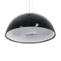 GloboStar® SERENIA 01270 Μοντέρνο Κρεμαστό Φωτιστικό Καμπάνα Μονόφωτο 1 x E27 IP20 Μαύρο Μέταλλο με Λευκό Γύψο - Μ60 x Π60 x Υ30cm - ledmania.gr