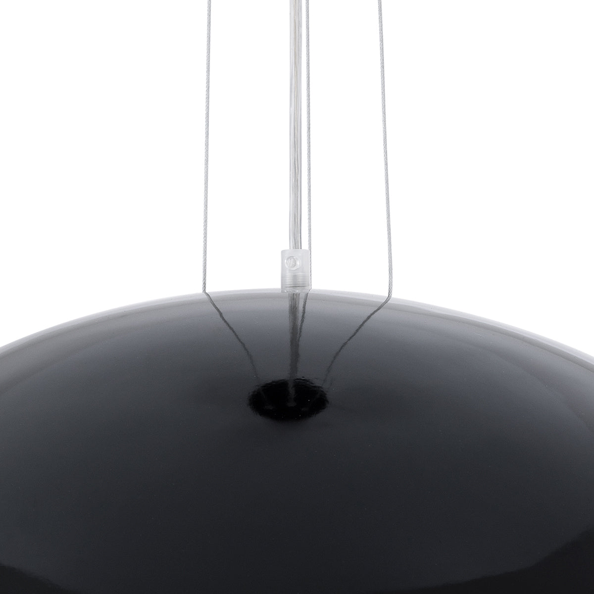 GloboStar® SERENIA 01270 Μοντέρνο Κρεμαστό Φωτιστικό Καμπάνα Μονόφωτο 1 x E27 IP20 Μαύρο Μέταλλο με Λευκό Γύψο - Μ60 x Π60 x Υ30cm - ledmania.gr