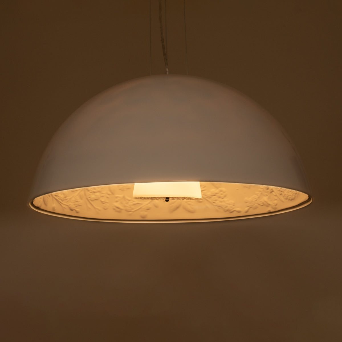 GLOBOSTAR® SERENIA 01271 Μοντέρνο Κρεμαστό Φωτιστικό Οροφής με Ντουί 1 x E27 AC 220-240V IP20 - Λευκό - Μ60 x Π60 x Υ30cm - ledmania.gr