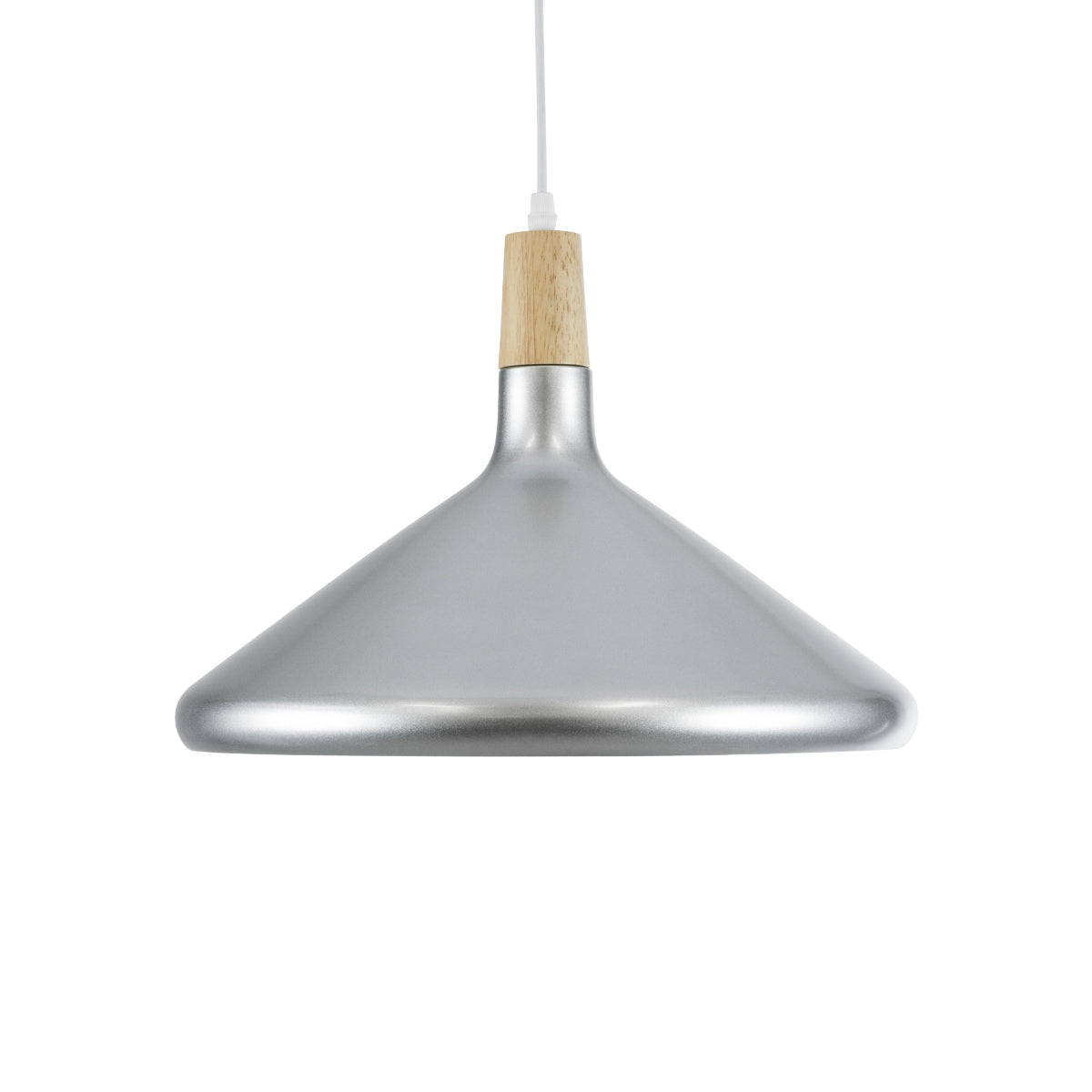 GloboStar® FELICITA 01276 Μοντέρνο Κρεμαστό Φωτιστικό Οροφής Μονόφωτο 1 x E27 AC220-240V IP20 - Φ40 x Υ30cm - Ασημί Μεταλλικό Καμπάνα - ledmania.gr